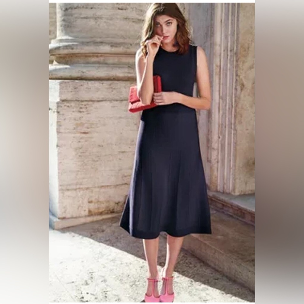 Boden Eleana Midi Dress Sleeveless Rib Knit Fit and Flare Sweater Dress